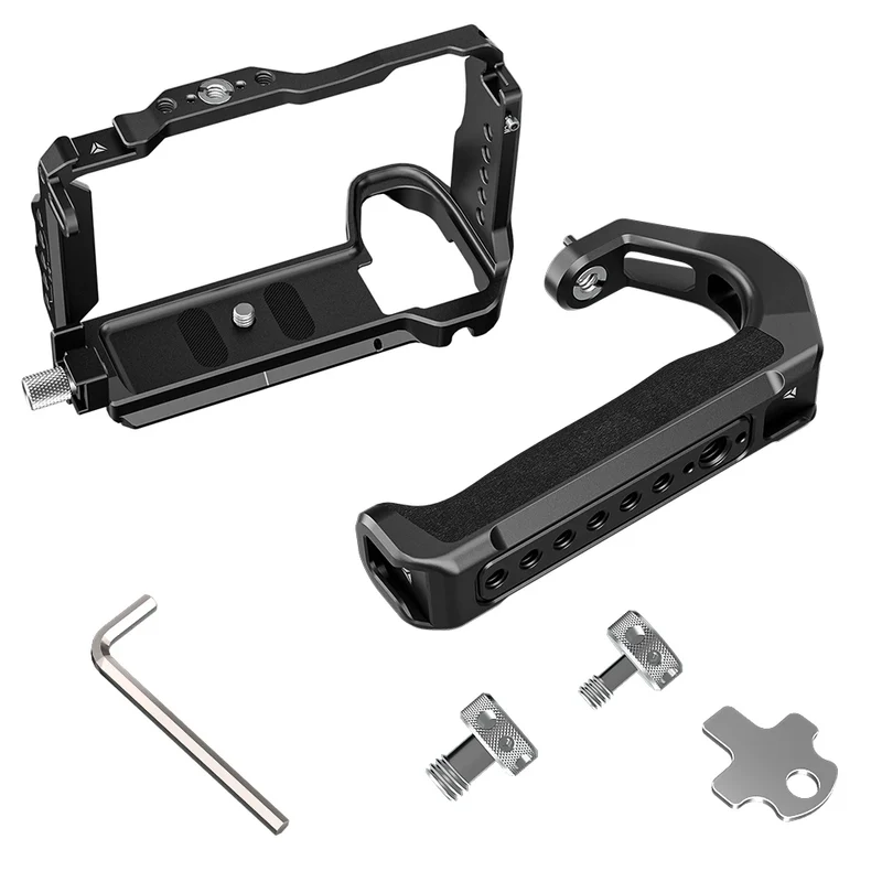 A6700 Camera Cage with Top Handle and Cold Shoe for A6700 Aluminum Alloy Anti-Scratch DSLR Rig Kit Accessories