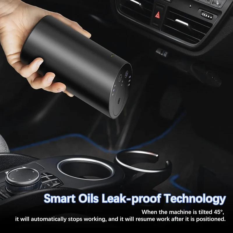 Leak Proof Aluminum USB Rechargeable Smart Cold Mist Cordless Aromatherapy Diffuser with Timing Function for Car Office & Room
