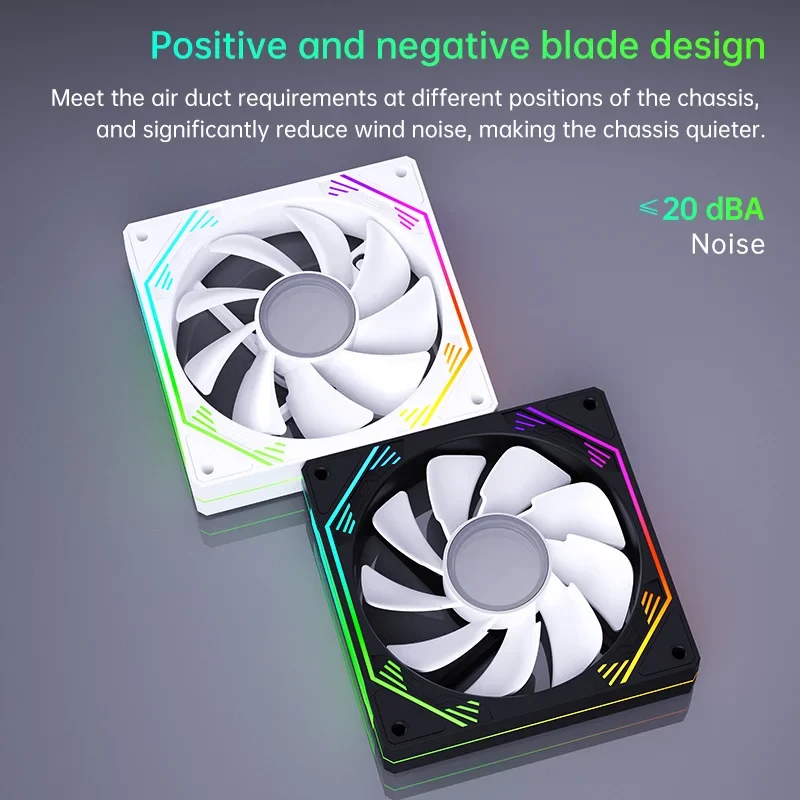 SNOWMAN ARGB Cooling Fan Desktop PC Cabinet Cooling Fan High Air Flow PWM 4 Pin ARGB PC Fan Cooler
