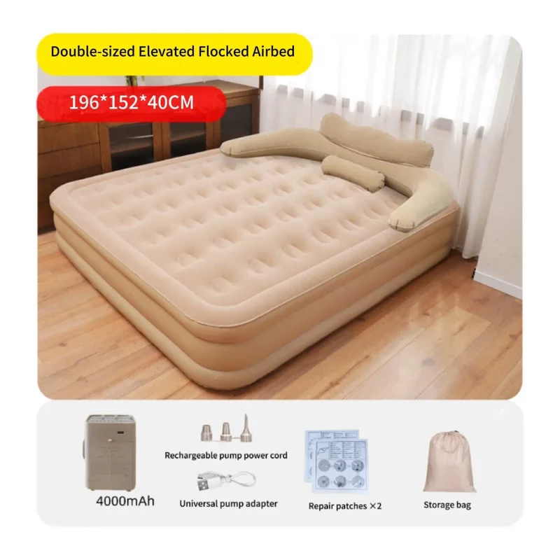 Auto-Inflating PVC Inflatable Air Mattress Multi-Surface for Camping Home Versatile for School Hospital Bedroom Guests