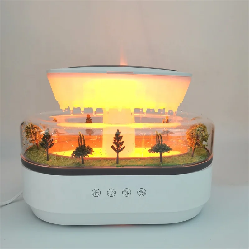 Smart Mini Ultrasonic Humidifier Cool Mist White Noise Portable Oil Aroma Diffuser for Hotel Household Use Rain Drop Essential