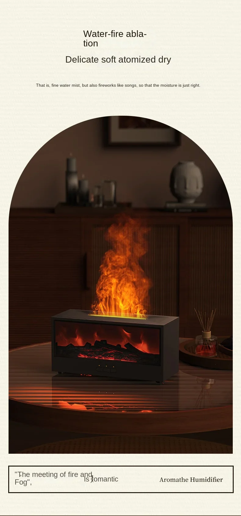 New Retro 3D Simulation Electric Desktop Humidifier Aromatherapy Remote Control Home Plastic Power Source Fireplace Household
