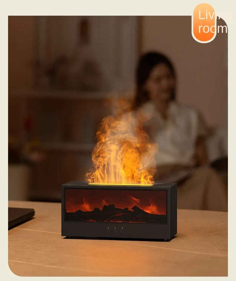New Retro 3D Simulation Electric Desktop Humidifier Aromatherapy Remote Control Home Plastic Power Source Fireplace Household