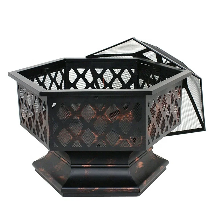 Stainless Steel Fire Pit Grill Wood PorTable Fire Pit Smokeless Table Top Fire Pit Smoke-free Large Camping Beer Fire Pit Garden