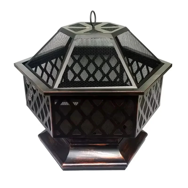 Stainless Steel Fire Pit Grill Wood PorTable Fire Pit Smokeless Table Top Fire Pit Smoke-free Large Camping Beer Fire Pit Garden