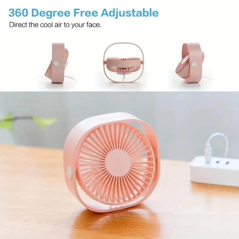 New Desktop Small Fan Rechargeable USA Stock Free Shipping Desktop Fan Portable Office Dormitory Home Sports Car Mini Fan
