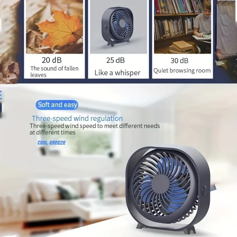 New Desktop Small Fan Rechargeable USA Stock Free Shipping Desktop Fan Portable Office Dormitory Home Sports Car Mini Fan