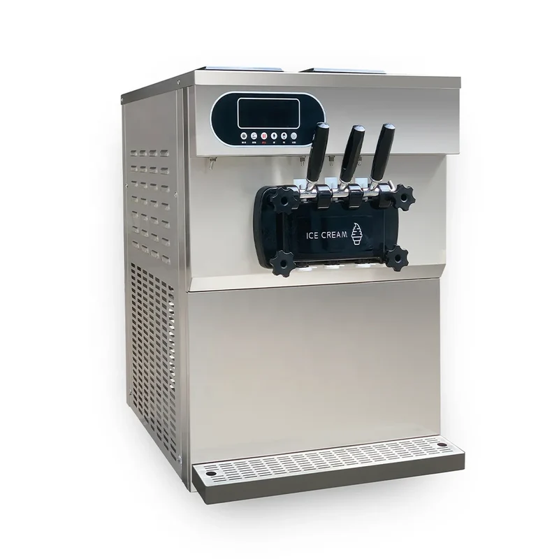 Professional Manufacturer Soft Ice Cream Machine Full Stainless Steel With 3 Flavors