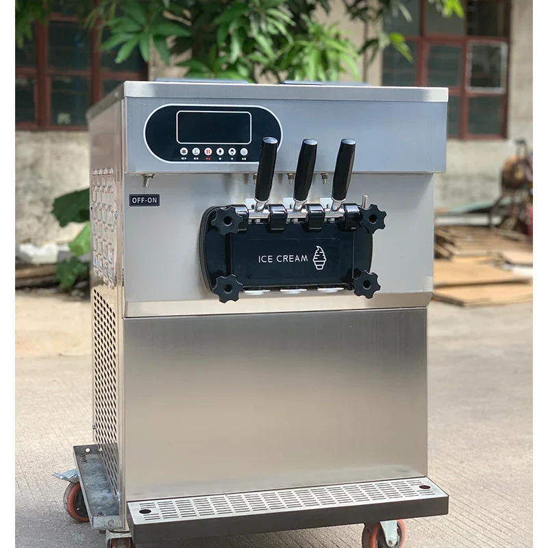 Professional Manufacturer Soft Ice Cream Machine Full Stainless Steel With 3 Flavors