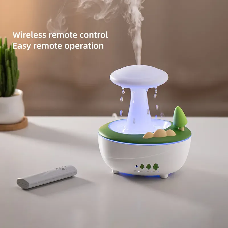 2025 New Trending 3D Simulation Landscape RainDrop Air Humidifier 7 Color Night Lights 280ML Aromatherapy Fragrant Oil Diffuser