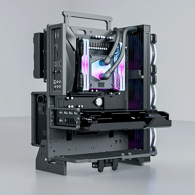 Socooler New Model ATX Chassis Aesthetic Desktop Case RTX 3070 Ti GPU Support Water Cooling Aviation Aluminum Rack Type Stock