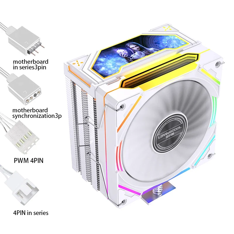 LOVINGCOOL Custom Intel CPU Cooler RGB 115x Radiator PC TDP 220W Quiet Cooler 120mm Cooling Fan for Gaming Case PC CPU Coolers