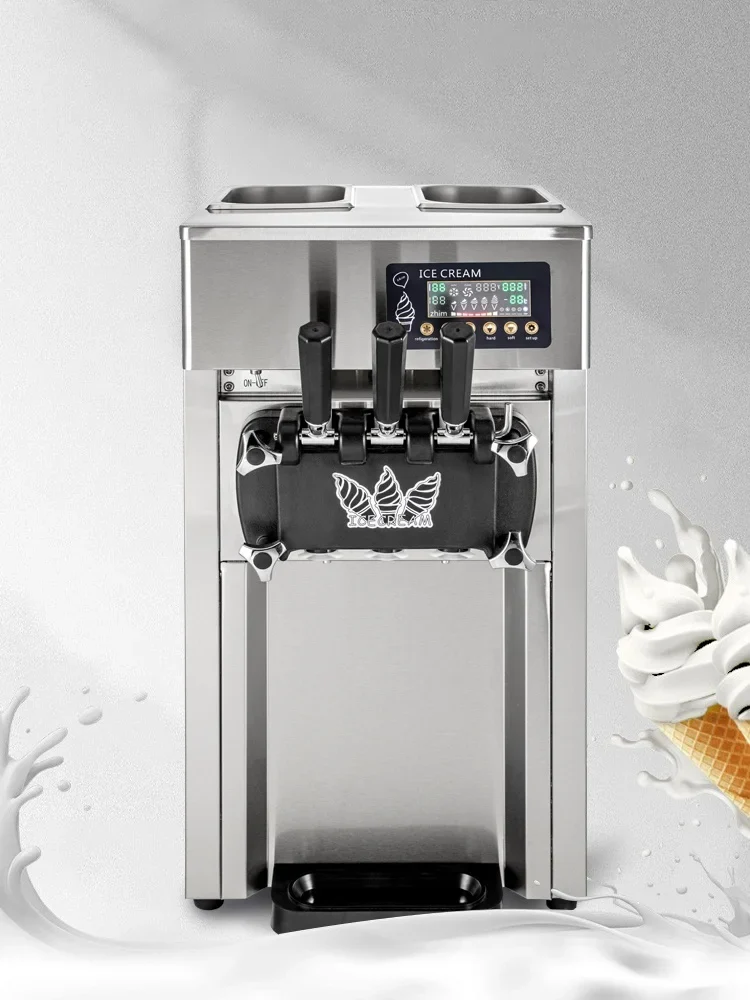VEVOR 1200W A168 Compressor Ice Cream Maker 4-Nozzle LCD Panel Machine for Yogurt and Milk 3 Flavors New Condition