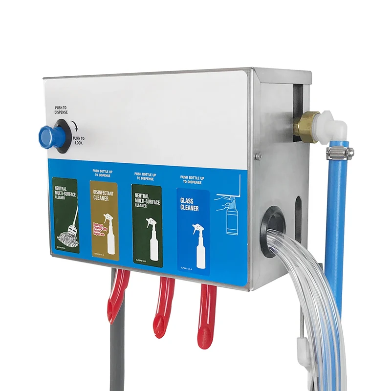 8134-7970 4-products Spray Bottle&Mop Bucket, Chemical Proportioner with Locking Cage