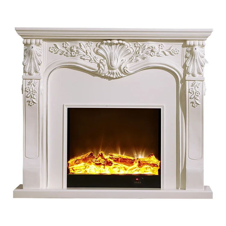 Modern European Style Outdoor Electric Fireplace Insert LED Flame Adjustable Thermostat Built-in Installation Class Energy