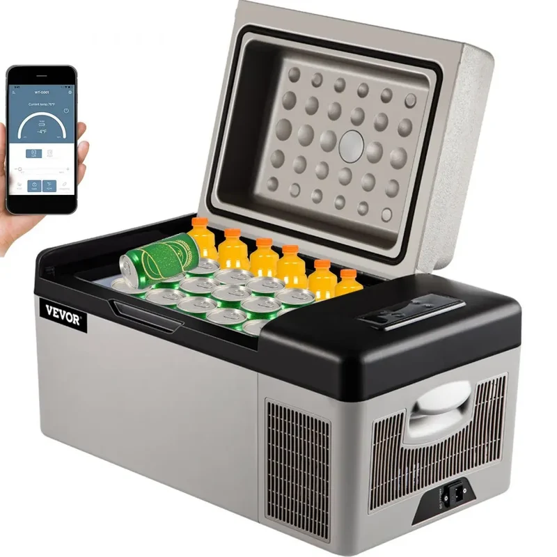 Car Refrigerator 20L Compressor Portable Small Refrigerator Car Refrigerator Freezer Vehicle Car Truck RV Boat Mini Electric