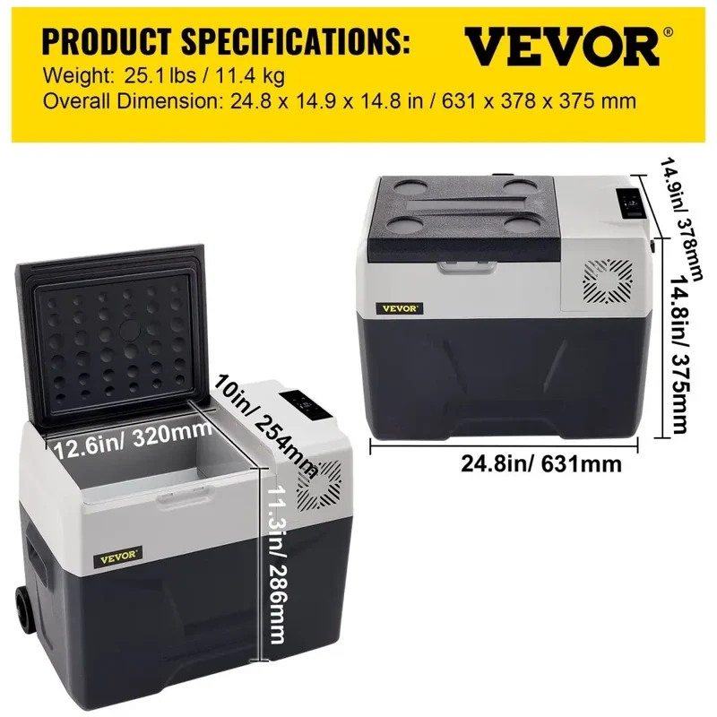 Car Refrigerator 50L Compressor Portable Small Refrigerator Car Refrigerator Freezer Vehicle Car Truck RV Boat Mini Electric
