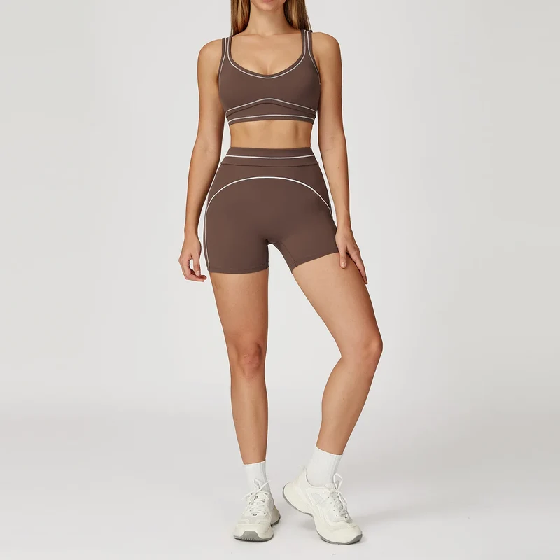 2PCS Yoga Set Gym Clothes Outdoor Sports Outfits Women Tracksuit Gym Fitness Suits Workout Pants Sportswear