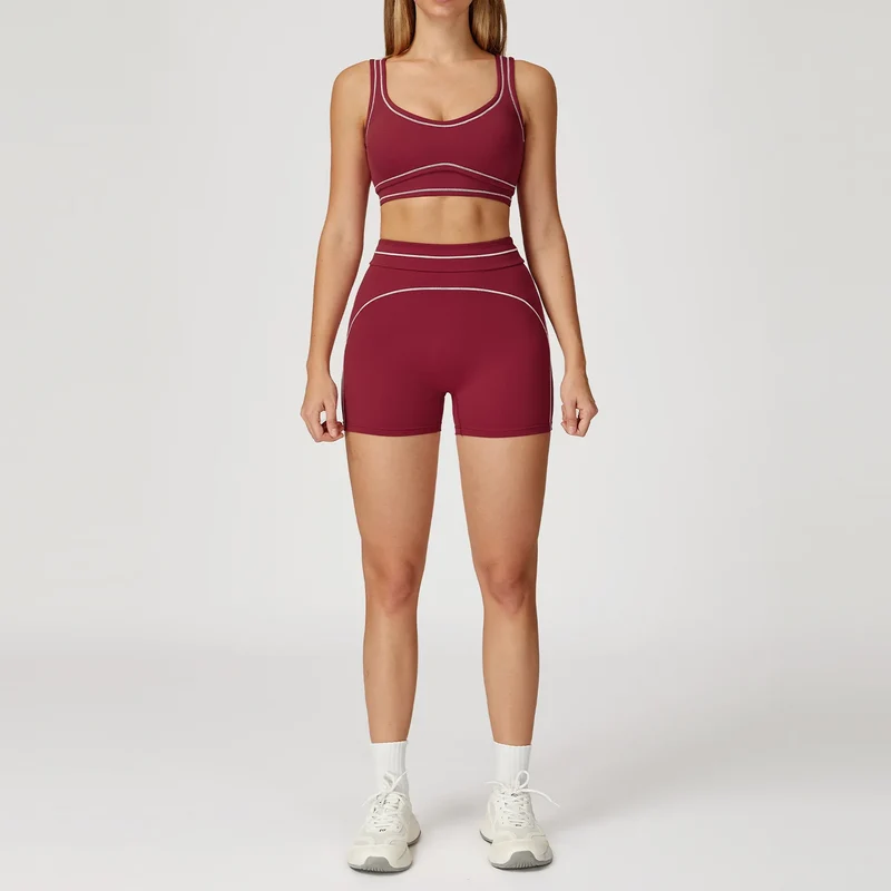 2PCS Yoga Set Gym Clothes Outdoor Sports Outfits Women Tracksuit Gym Fitness Suits Workout Pants Sportswear