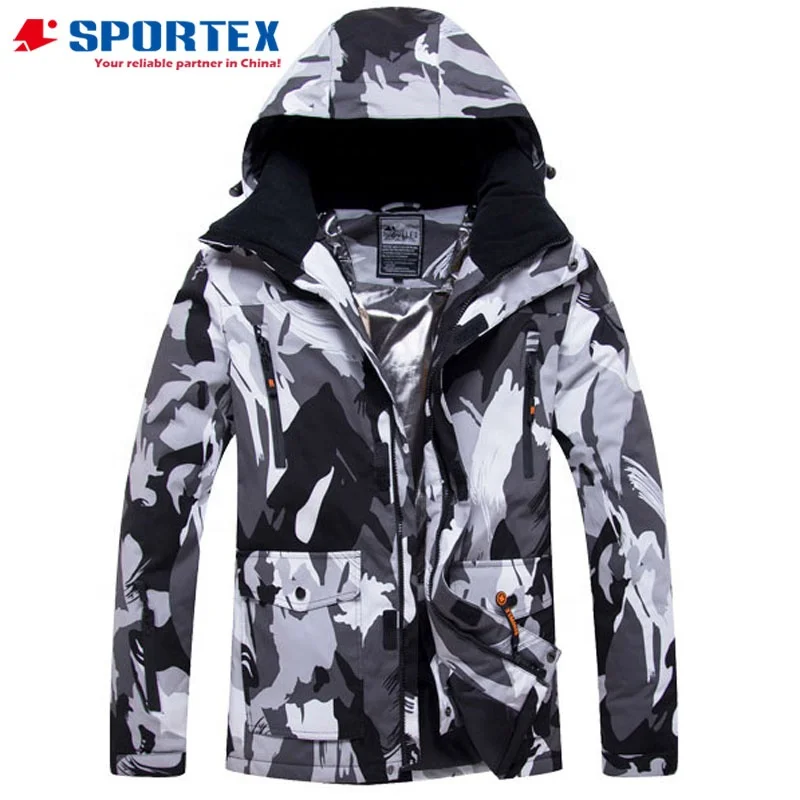 Wholesale Waterproof Allover Print Men's Ski Jacket, Mens Ski Wear, Ski Clothes for Men