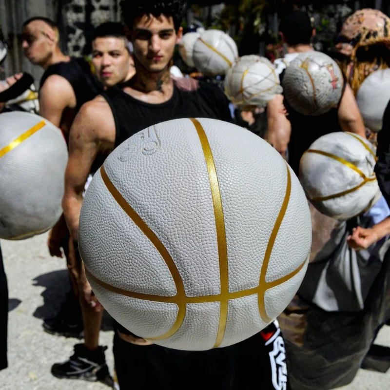 Premium Official Size 7 Basketball PU Natural Rubber Bladder Indoor Outdoor Training Match Ball Durable High Bounce for Players