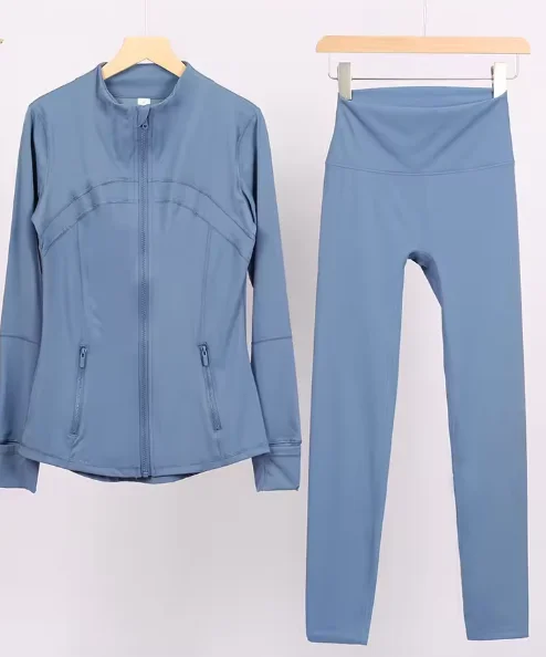 Women Yoga Jacket Women's Yoga 2-piece Set Jacket Yoga Wear Sports Fitness Yoga Wear Short Stand Collar Zipper