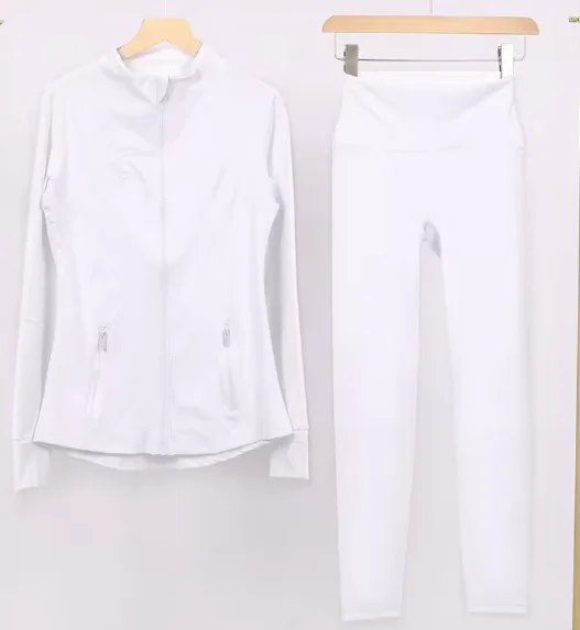 Women Yoga Jacket Women's Yoga 2-piece Set Jacket Yoga Wear Sports Fitness Yoga Wear Short Stand Collar Zipper