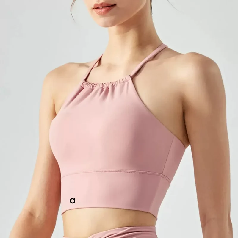 Women's Sexy Fitness Yoga Top, with Thin Straps, Cross-back, Short-length Woven Fabric, Suitable for Exercise
