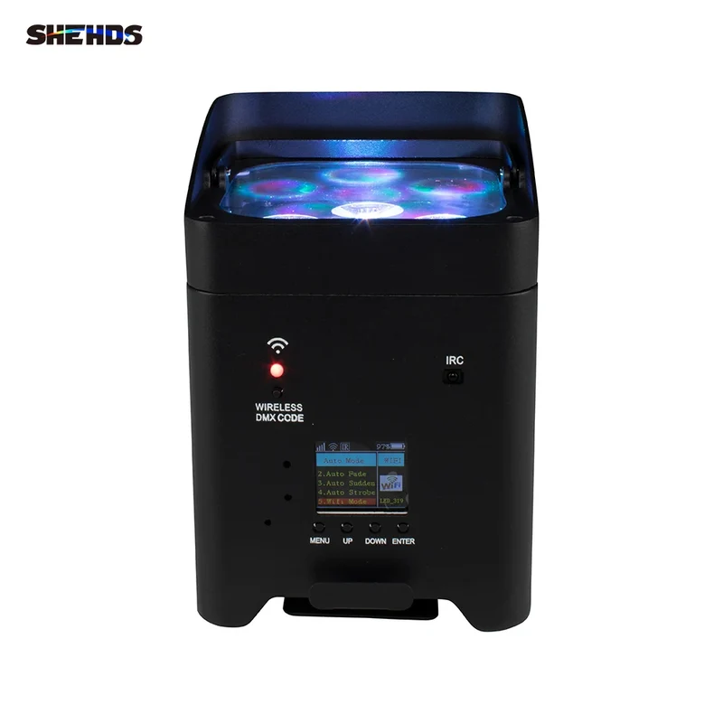 SHEHDS 6x18W RGBWAUV LED Outdoor Uplights Par Stage Light Wireless Remote Control Battery Uplight Powered for House Dj Wedding