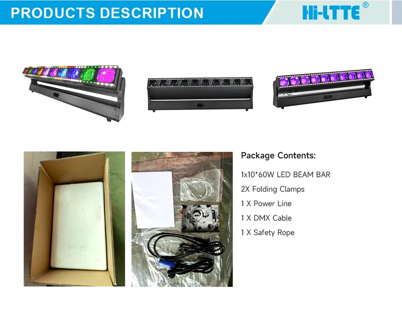 10x60W RGBW 4in1 LED Stage Wash Light Bar DMX Versatility Strobe Pixel Beam bar Moving Head Light RGB Led Pixel bar Light