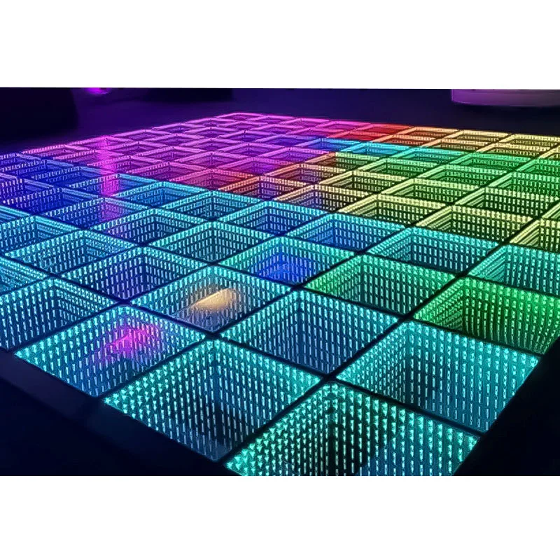 SP 3D Wireless Infinity Mirror Dance Floor Interactive Dance Magnetic Led Dance Floor for DJ Disco Wedding Party