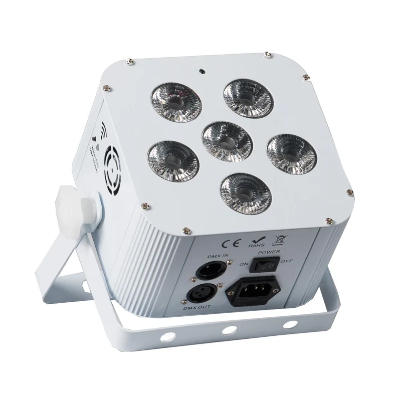 4pcs Battery Operated Light Fixtures Remote & Wifi Control Led Uplight 6X18w RGBWA UV Wireless Led Par Can