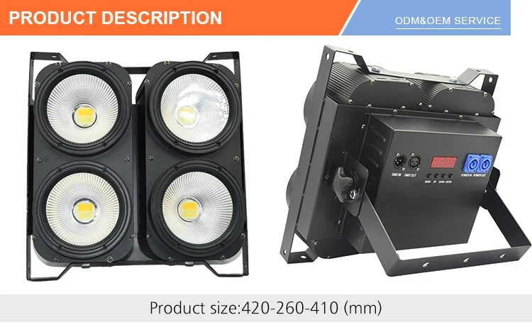 Dj Disco Lighting LED 4x100W COB Waterproof Blinder Light Four Eyes 2/6/12 Channel 400W Strobe 0-30Hz