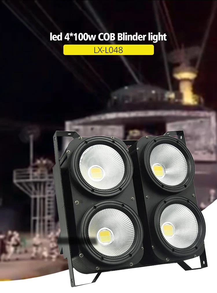 Dj Disco Lighting LED 4x100W COB Waterproof Blinder Light Four Eyes 2/6/12 Channel 400W Strobe 0-30Hz