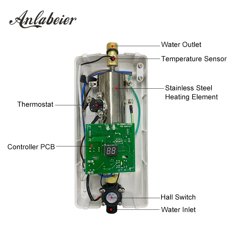 New Design 1.0-5.5kw Small Low Wattage Electric Hot Water Heaters for Bath at Home