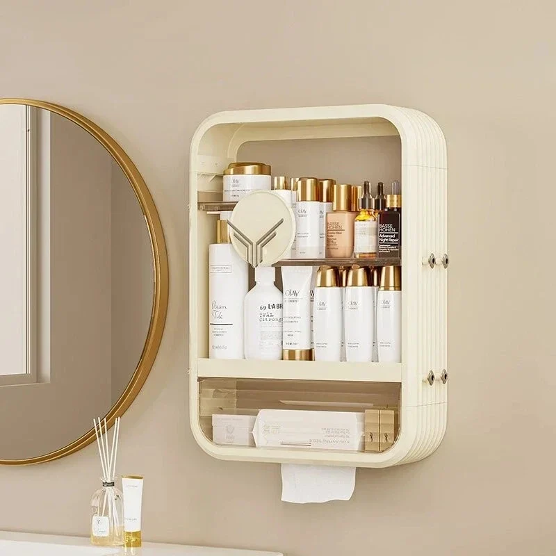 Wall Hanging Kitchen Layered Bathroom Cabinets Visual Storage Box Storage Shelf Multi-layer Organizer Shelf Transparent