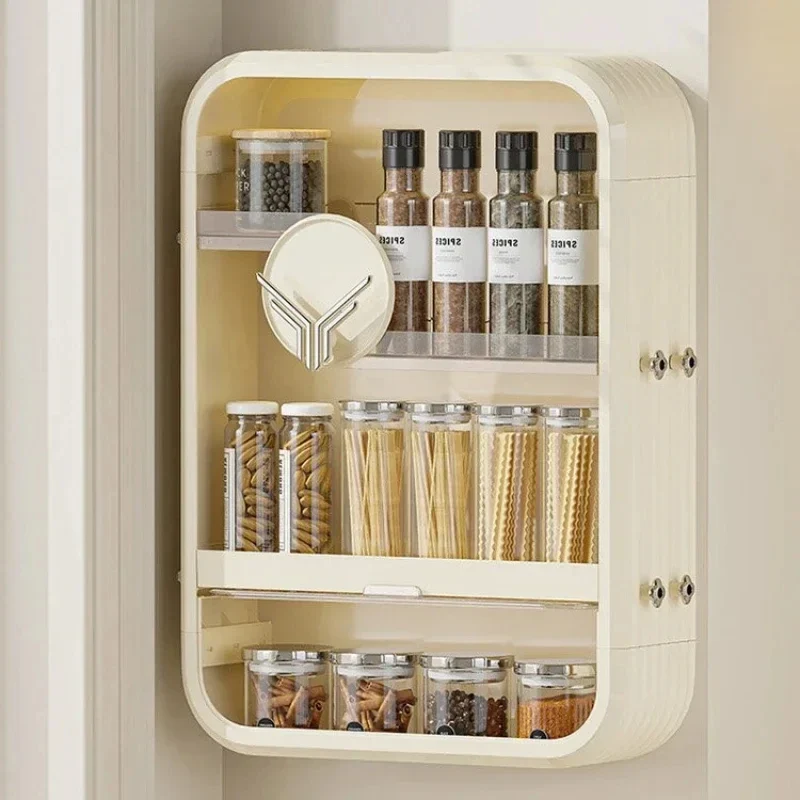 Wall Hanging Kitchen Layered Bathroom Cabinets Visual Storage Box Storage Shelf Multi-layer Organizer Shelf Transparent