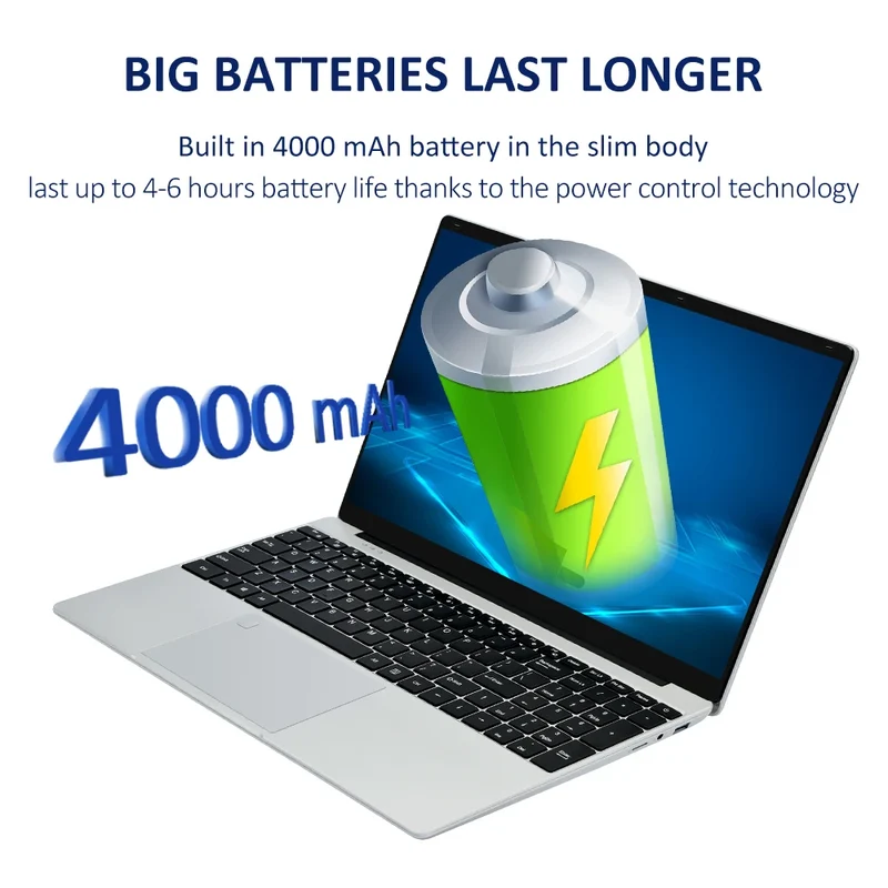 VGKE 15.6" Laptops J4125 12GB + 256GB 1920*1080 SSD Laptop Fingerprint and Backlight Keyboard Design for Students