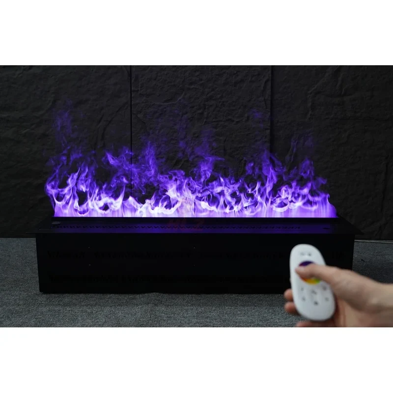 Wholesale 1m Automatic 3D LED Flame Decor Water Vapor Fireplace Insert Customizable Modern Stainless Steel Dual WIFI Living Room