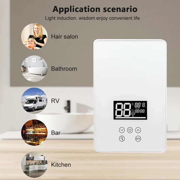 3000 3500 4000 4500 5000 5500 6000 6500 7000 Watt Tankless Electric Water Heater 220 240V for Household Appliances Hotel Car RV