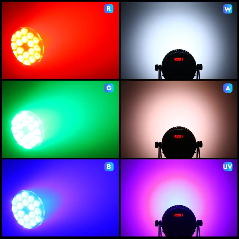 P65 Waterproof 18x10W RGBWA+UV 6In1 LED Par Light Outdoor Strobe Par Lights for DJ Night Club Disco Club Party Wedding