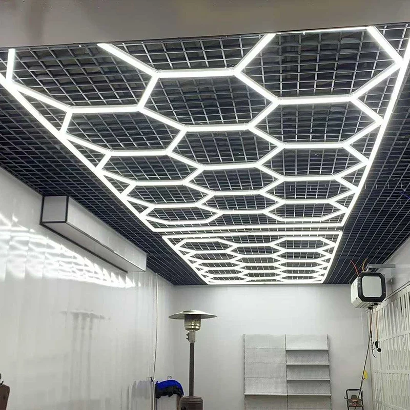 Wholesale Cheap 2.4x4.8m Honeycomb Led Light Hexagonal Light Led Ceiling for Garage Work Led Light