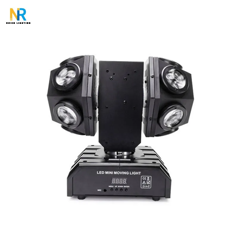 Factory Direct RGBW 4in1 Laser Moving Head Light Double Head Beam Stage Effect Light 12*10w LED Rotating Light