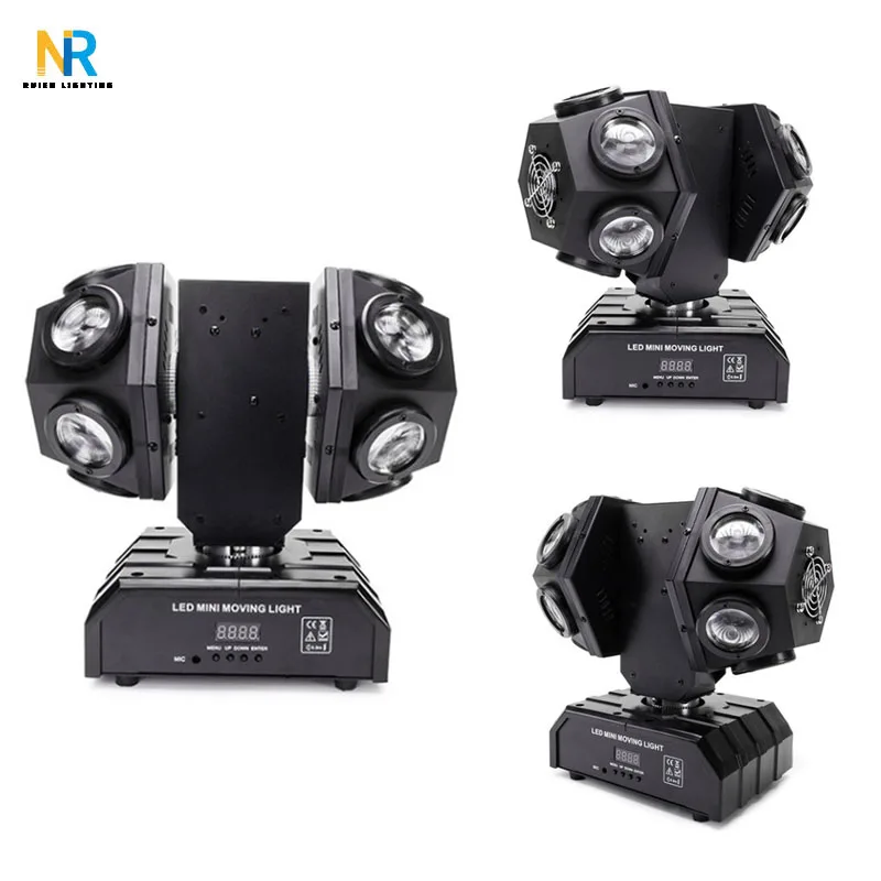 Factory Direct RGBW 4in1 Laser Moving Head Light Double Head Beam Stage Effect Light 12*10w LED Rotating Light