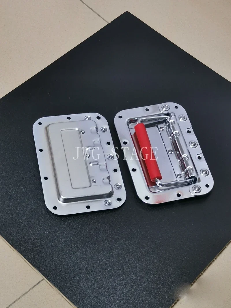 162x107mm Flight Case Metal Accessories Red Black Handle