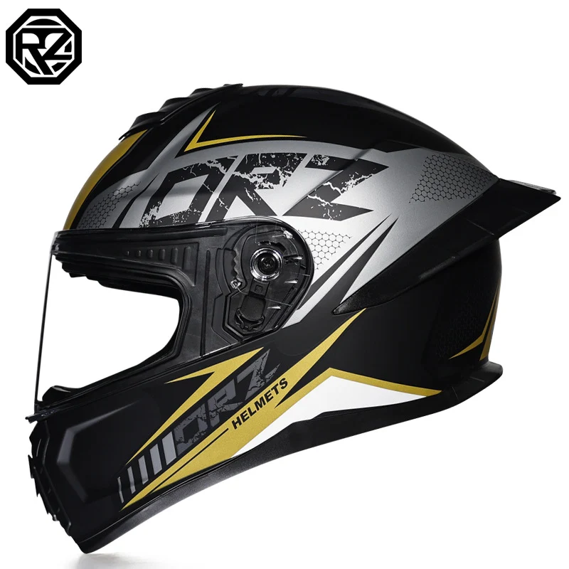 Orz3C Certified Motorcycle Helmet Men's and Women's Dual-Lens Full-Face Helmet Summer Personalized Tail Bluetooth Semi-Full Coverage