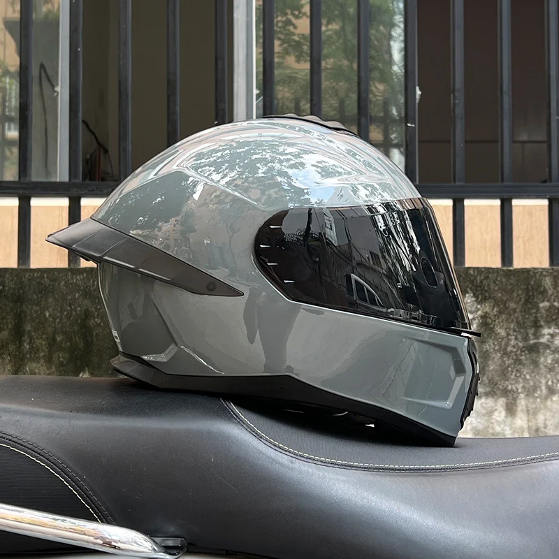 Orz3C Certified Motorcycle Helmet Men's and Women's Dual-Lens Full-Face Helmet Summer Personalized Tail Bluetooth Semi-Full Coverage