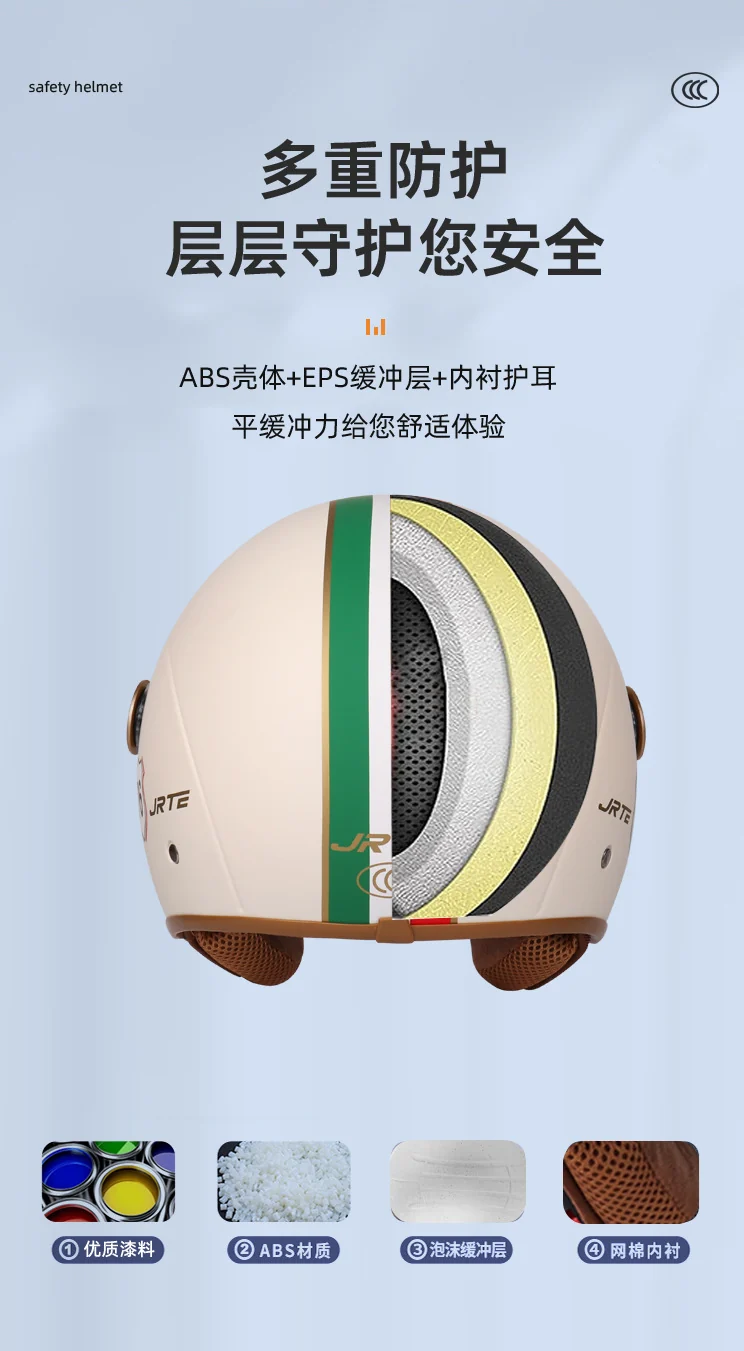 3c certified motorcycle helmet electric car helmet Harley universal battery car Four Seasons universal personality half helmet