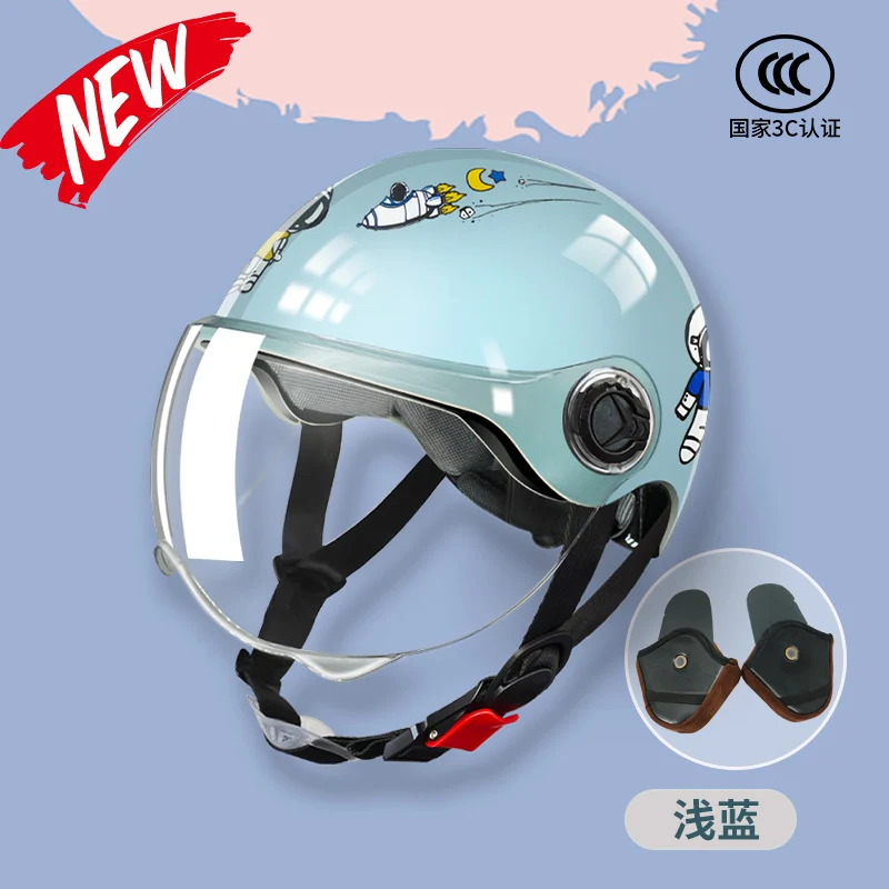 3C Certified Motorcycle Helmet Summer Collision Avoidance for Boys and Girls Aged 6-14 Four Seasons Universal Electric Vehicle Safety Helmet