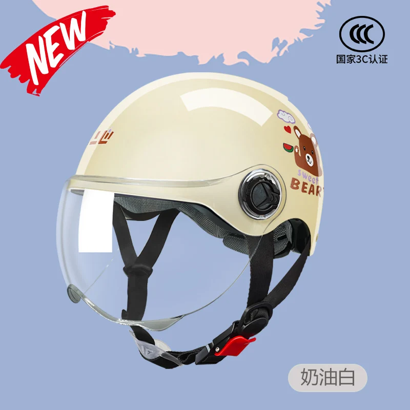 3C Certified Motorcycle Helmet Summer Collision Avoidance for Boys and Girls Aged 6-14 Four Seasons Universal Electric Vehicle Safety Helmet